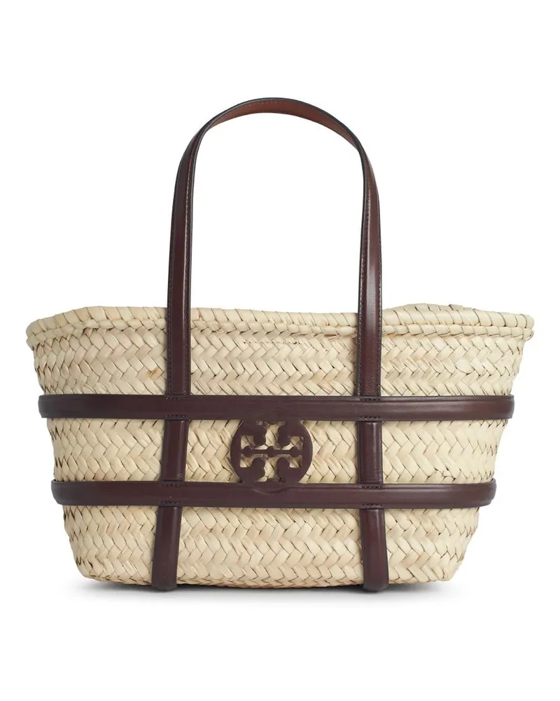 Tory Burch Small 'Ella' Einkaufstasche in Stroh klassischer Lear Farbe Beige