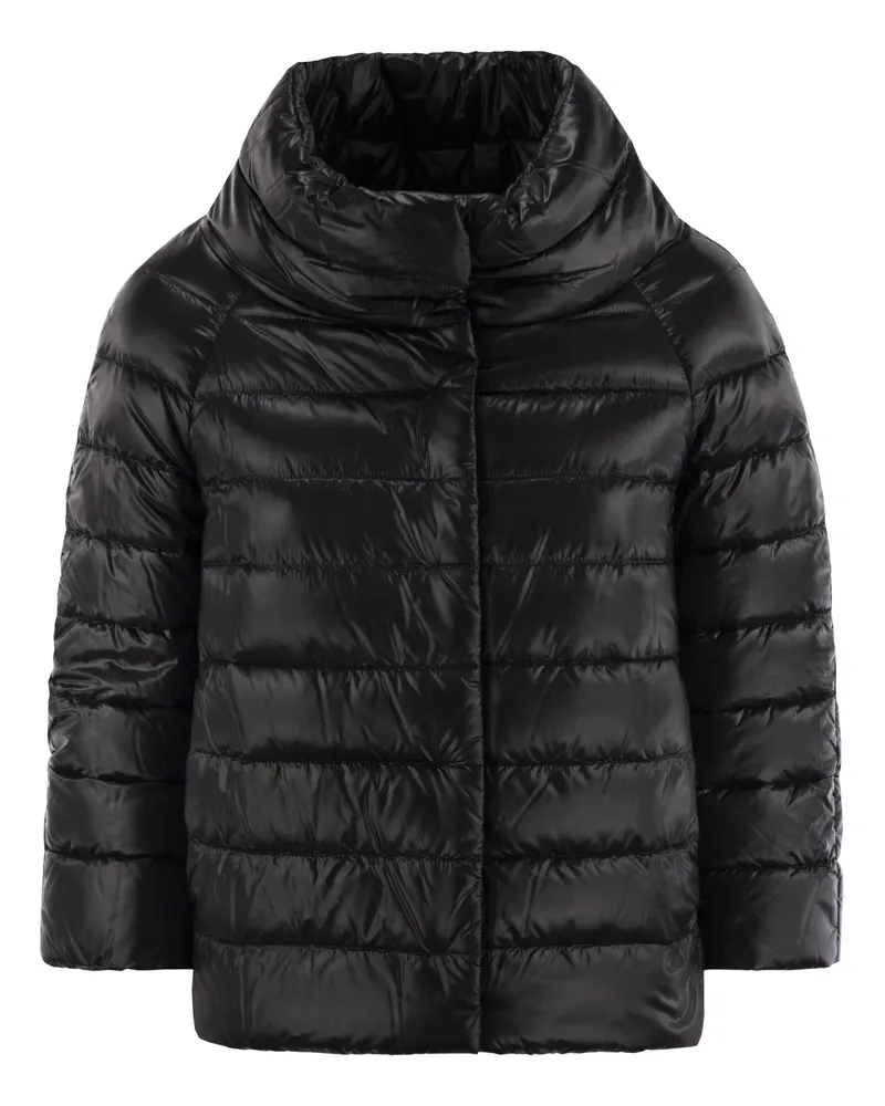 Herno Mini Cape mit juwelenen Ärmeln Black