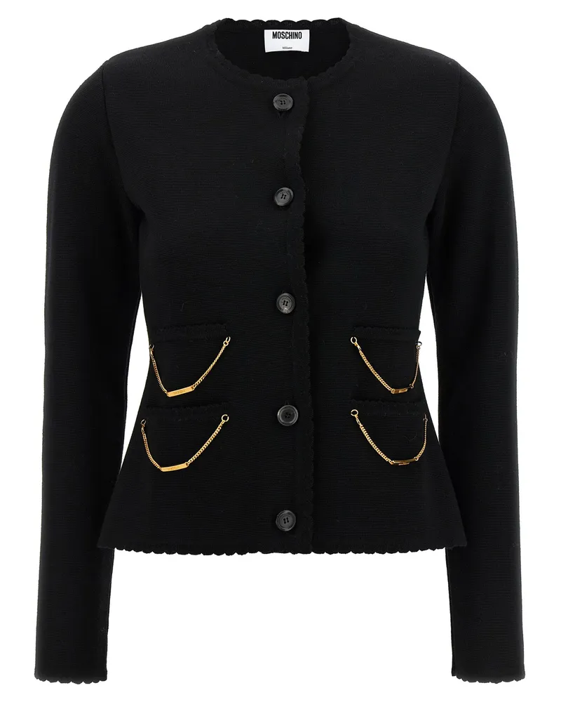 Moschino Kette Strickjacke Black