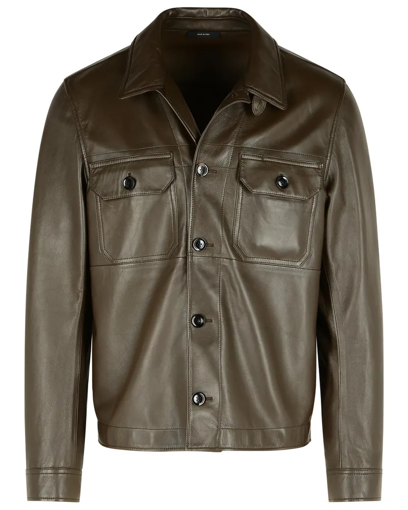 Tom Ford Tobacco Lear Jacke Brown
