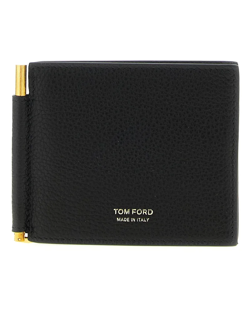 Tom Ford Kartenetui aus gehämmertem Leder Black