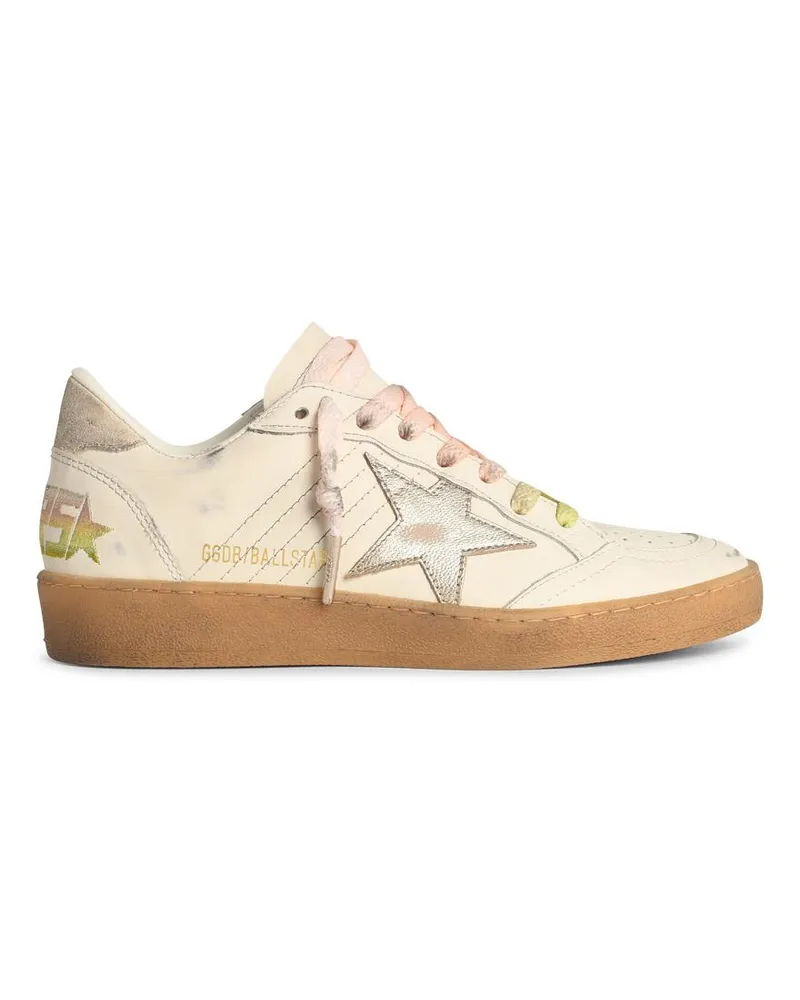 Golden Goose Ball Star' White Lear Sneakers White