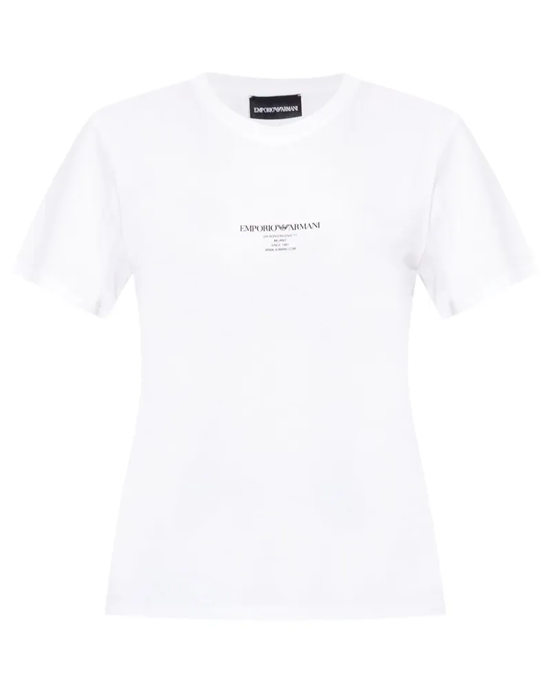 Emporio Armani Logo Baumwoll -T -Shirt White