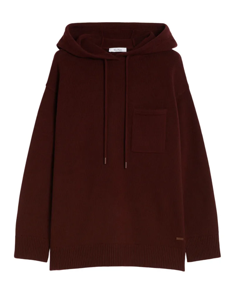 Max Mara Wolle und Kaschmir Hoodie Ciliegia