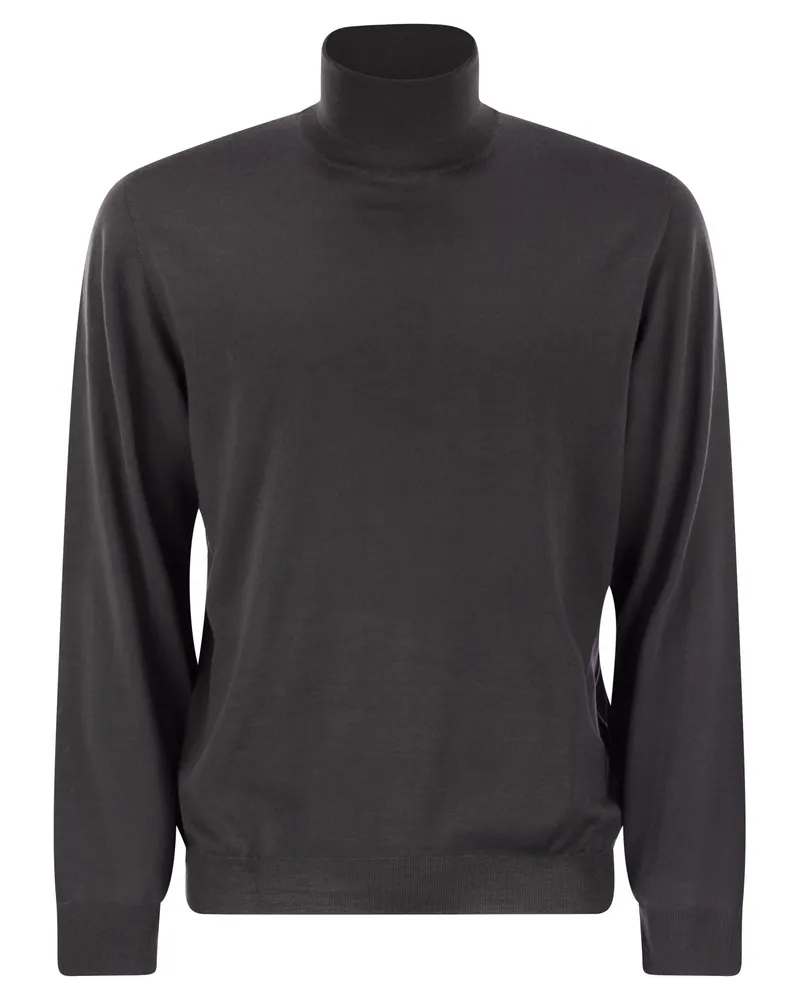 Fedeli Superfine Wollschildkragenpullover -Derby Anthracite