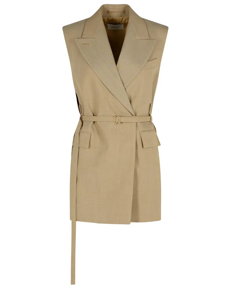 SPORTMAX Ciurma' Beige Brown Virgin Woll Blazer Brown