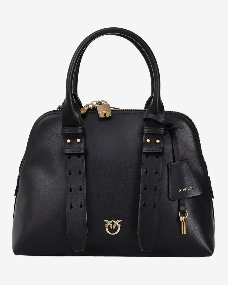 Pinko Medium Escape Lederhandtasche Black