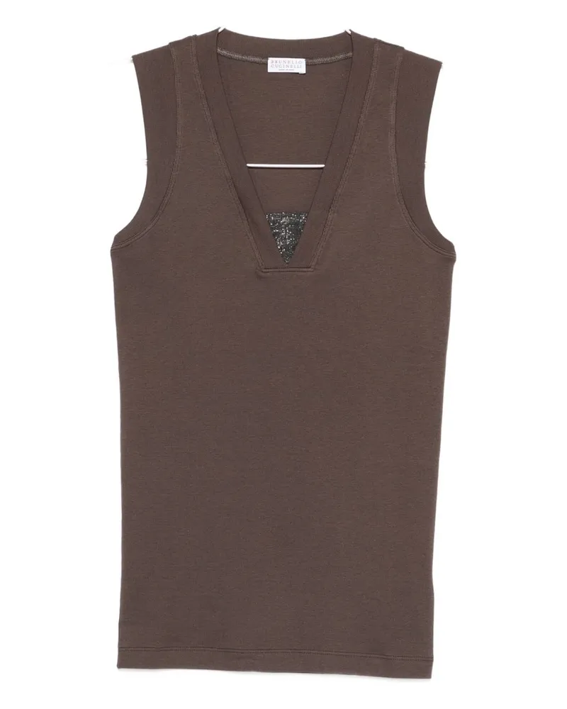 Brunello Cucinelli Baumwoll-Tanktop Brown