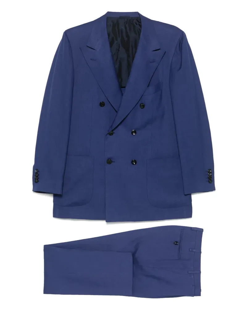 Kiton Double Breasted Anzug Blu