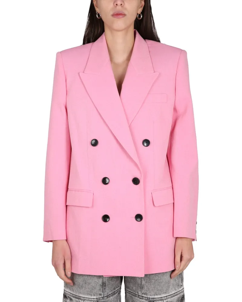 Isabel Marant Nevim Double Breasted Jacke Pink