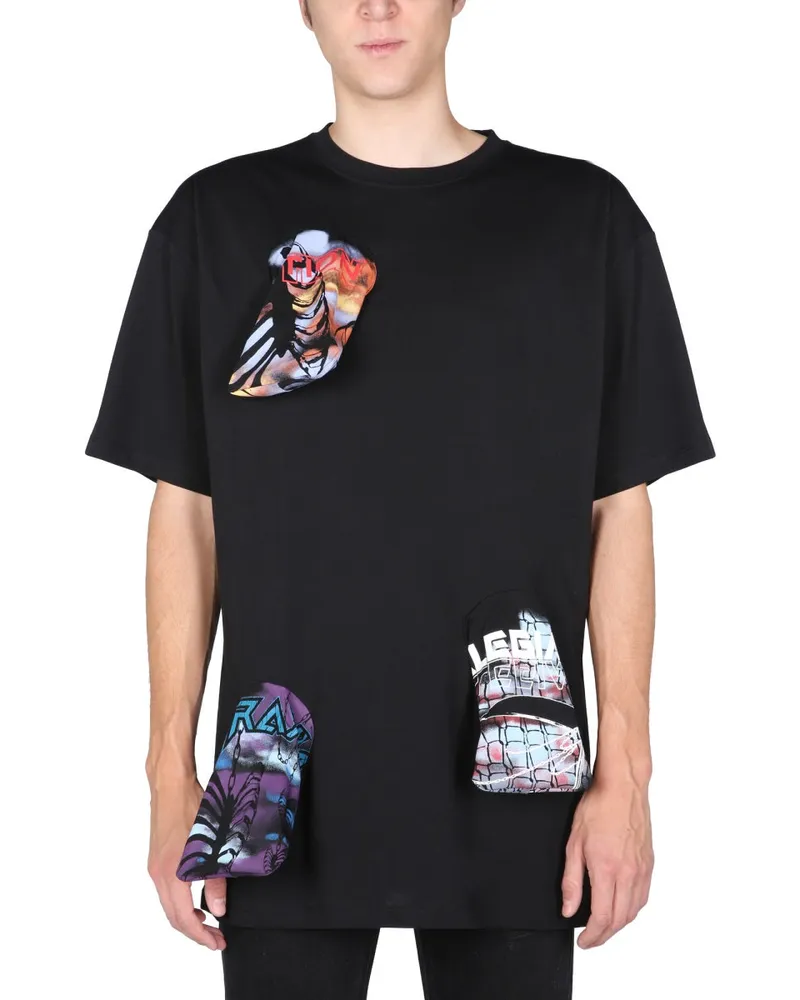 Raf Simons T -Shirt mit gedruckten Details Black