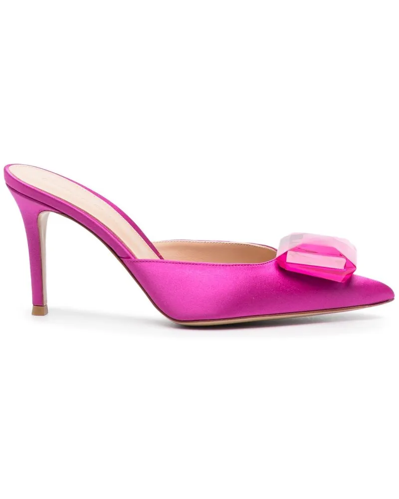 Gianvito Rossi Satin Slingback Pumps Fuchsia