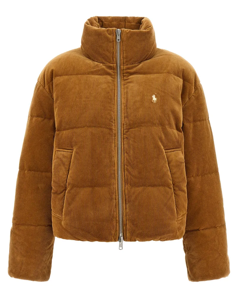 Ralph Lauren gerippter Samtjacke Brown