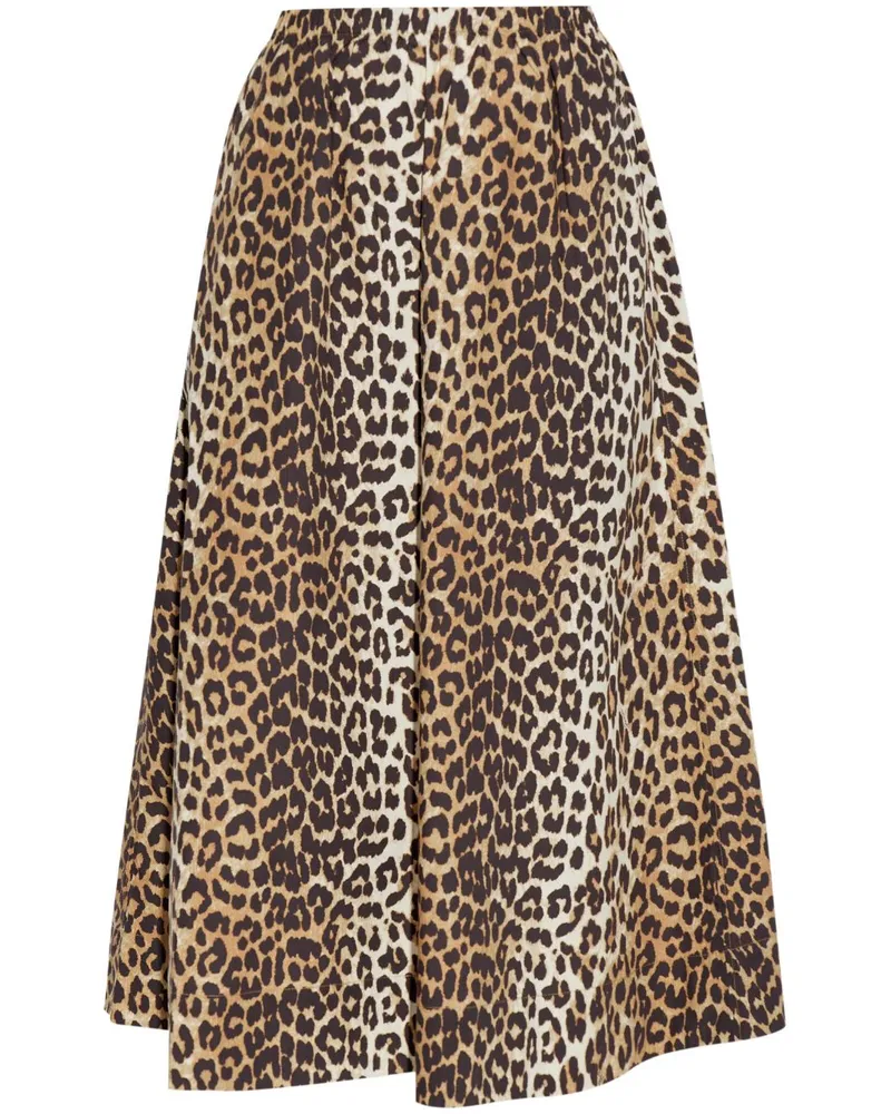 Ganni Bio -Baumwoll -Maxirock Brown
