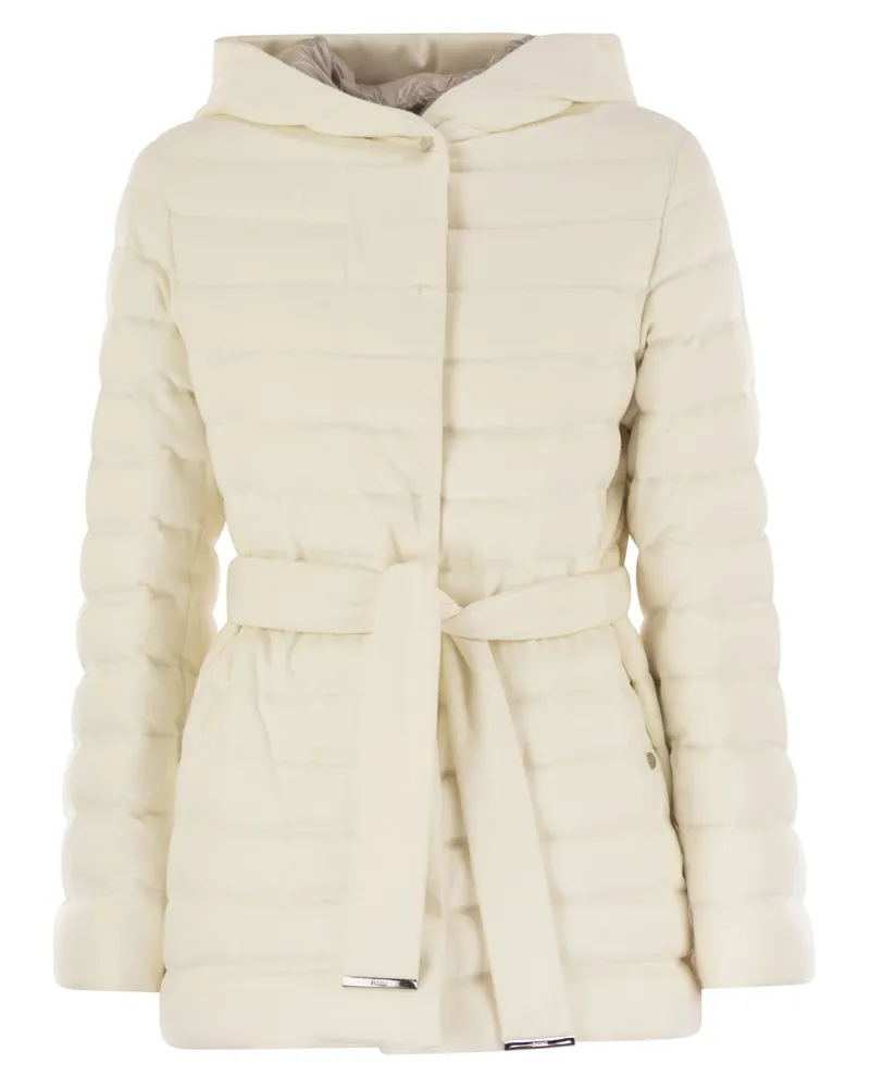 Herno Seide und Kaschmir -Kimono -Jacke Ivory