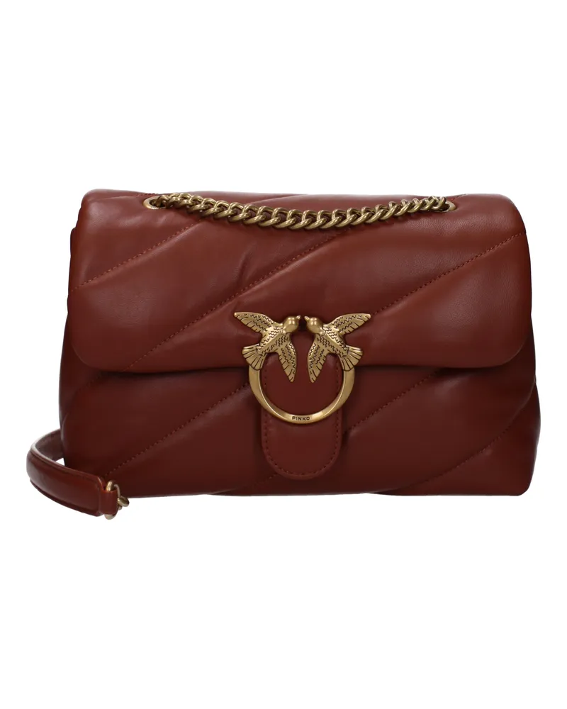 Pinko Umhängetasche Love Puff Damens Leder Braun/Hellbraun -