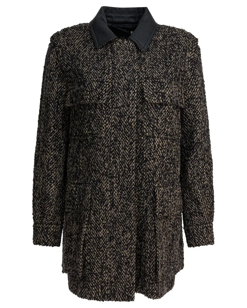 Max Mara Tweed-Wollmantel Brown