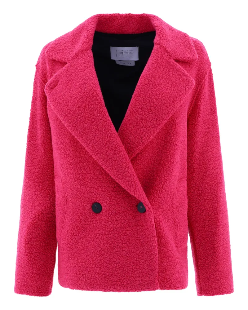 Harris Wharf London Bouclè Coat Fuchsia