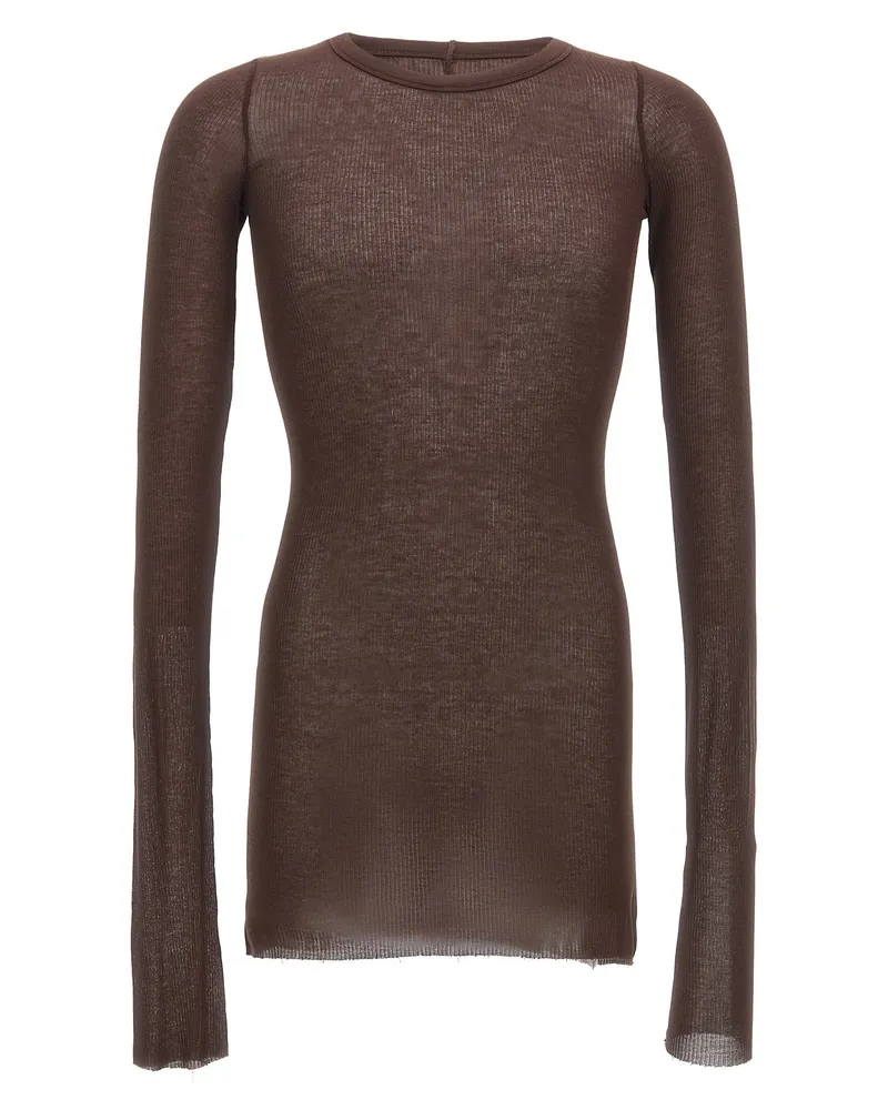 Rick Owens Rib' T -Shirt Brown