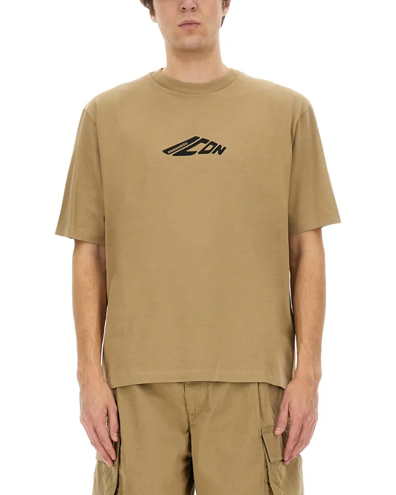 Dsquared2 Icon New Generation Lose Fit" T -Shirt Beige