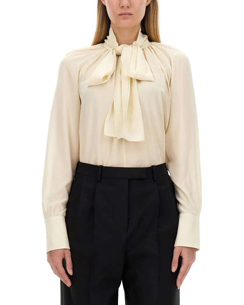 Givenchy Seidenhemd mit Lavalliére Kragen White