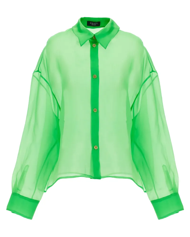 A.W.A.K.E. WACH. Modus Organdy 80s Hemd Green