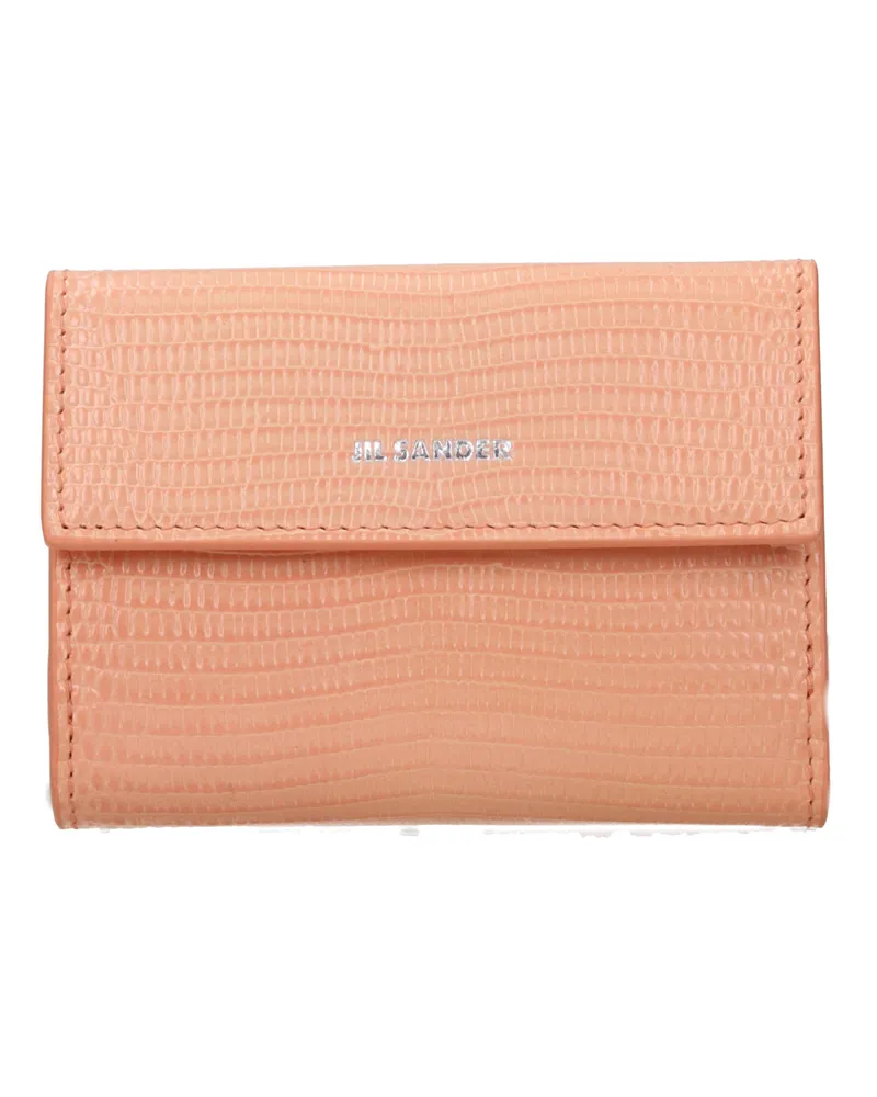 Jil Sander Damens Geldbörse aus rosa/pfirsichfarbenem Leder -