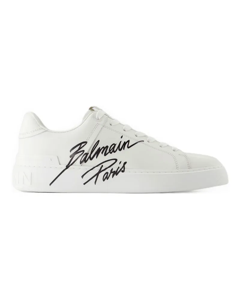 Balmain B Gerichtssneaker  Leder weiß White