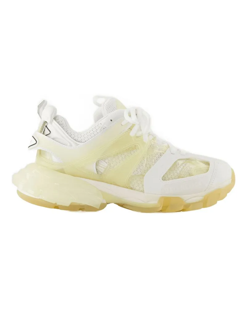 Balenciaga Verfolgen Sie die klaren Sohle -Turnschuhe in weißer Creme White