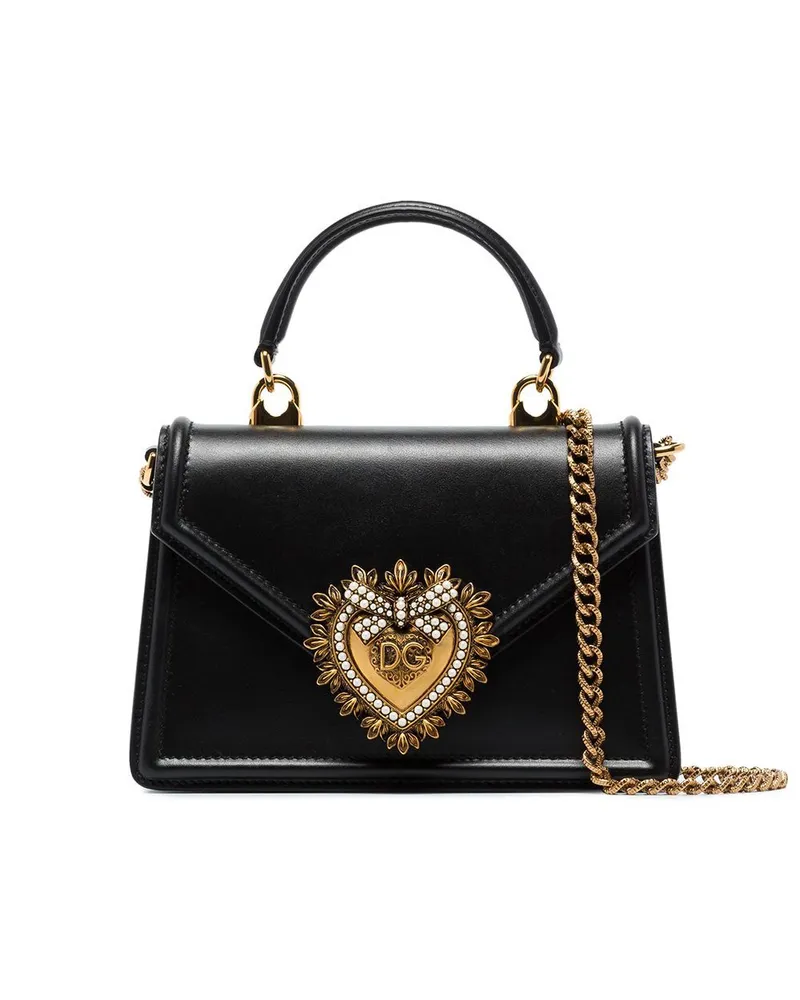 Dolce & Gabbana Devotion kleine Lederhandtasche Black