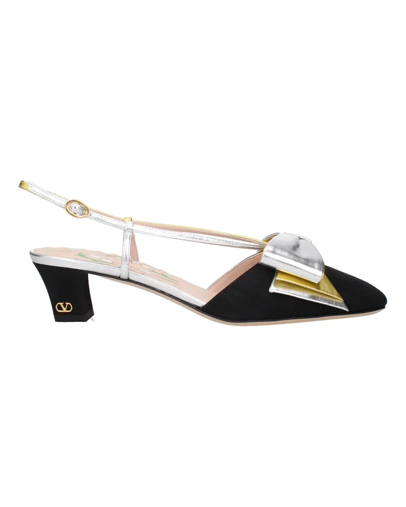 Valentino Garavani Damens Sandalen Stoff Schwarz/Mehrfarbig -