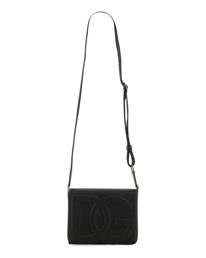 Dolce & Gabbana mittelgroße Leder -Umhängetasche Black