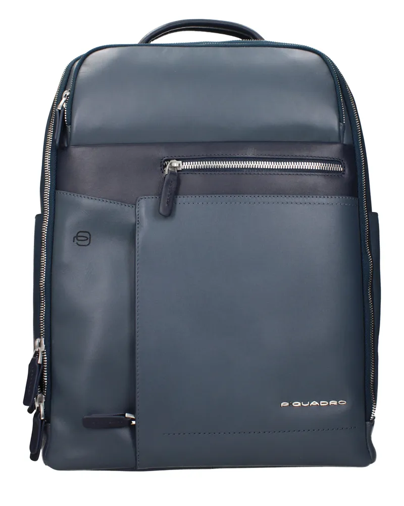 Piquadro Herrens Rucksäcke und Beutel aus blauem Leder -