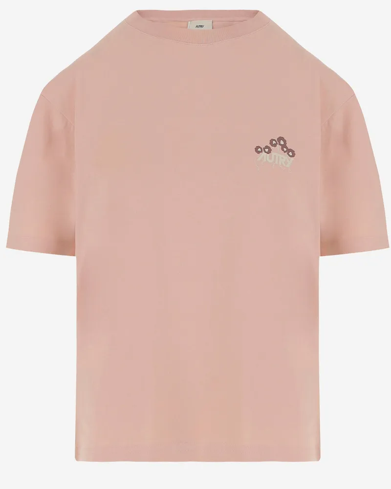 AUTRY Cotton T -Shirt mit Logo Pink
