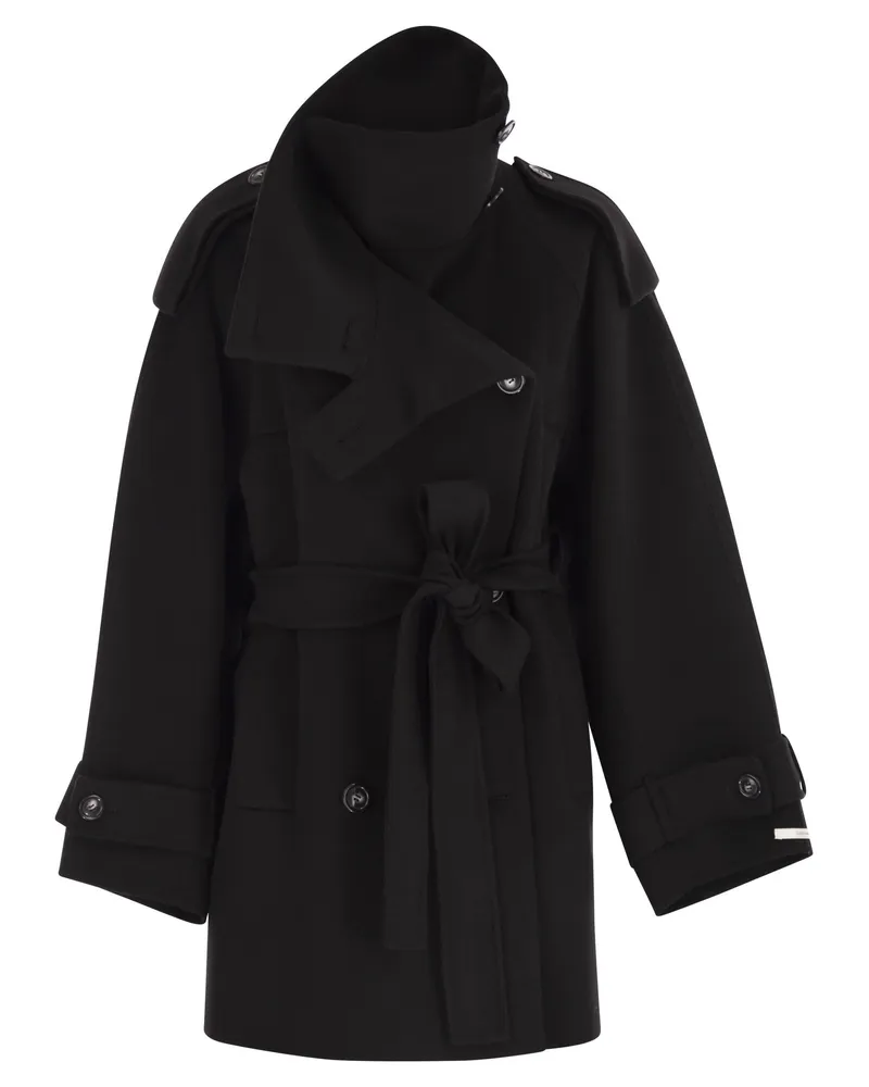 SPORTMAX Bouquet1234 Kurzer Wollgrabenschicht Black