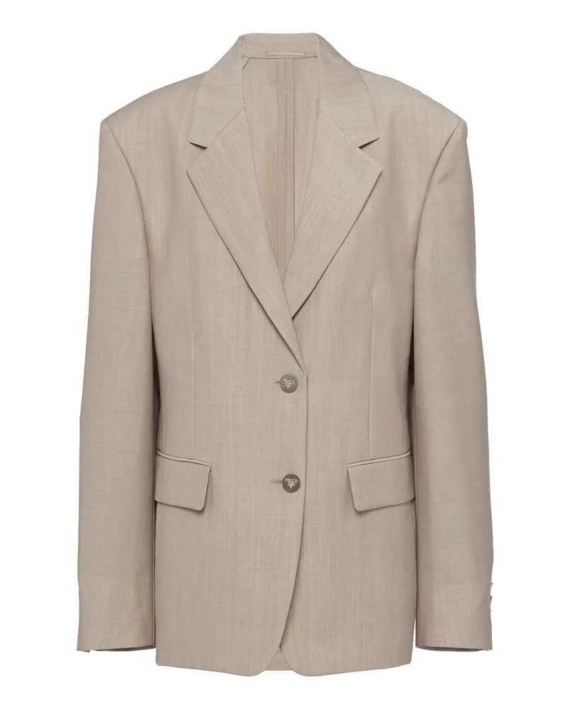 Prada Wolle Blazerjacke Beige