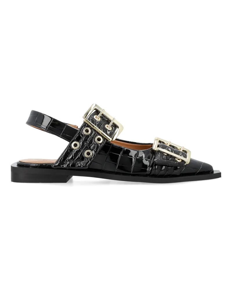 Ganni flache Schuhe schwarz Black