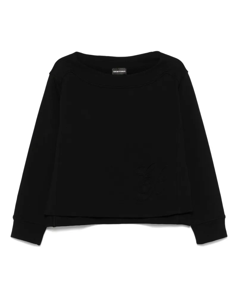 Emporio Armani Bio -Baumwoll -Sweatshirt Black