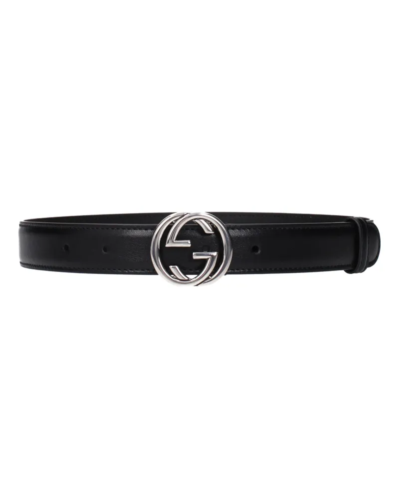 Gucci Damens Ledergürtel Schwarz -