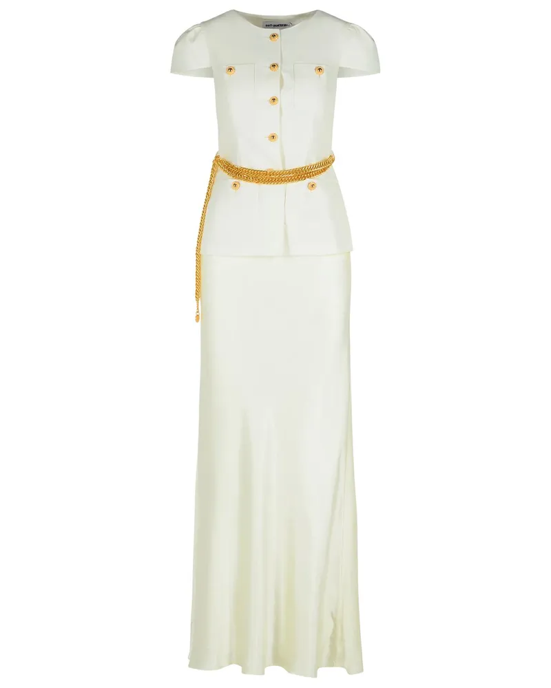 Self-Portrait Selbstporträt 'Taft' Cream Polyester Kleid Cream