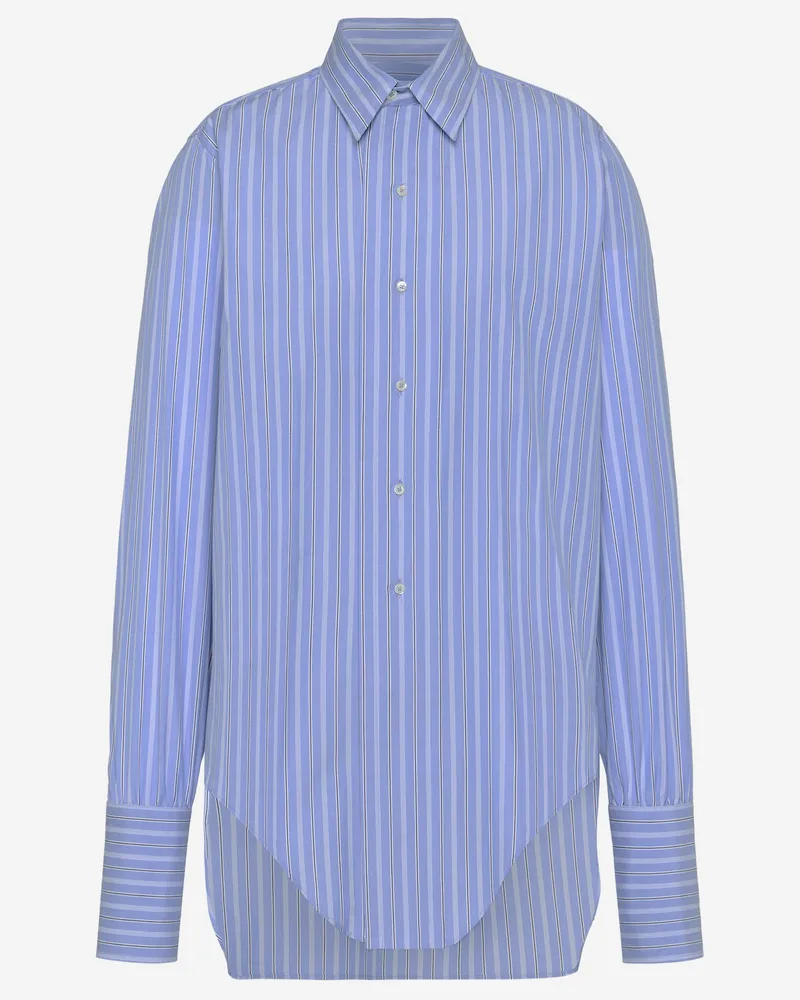 Maison Margiela Baumwollhemd mit Streifenmuster Clear