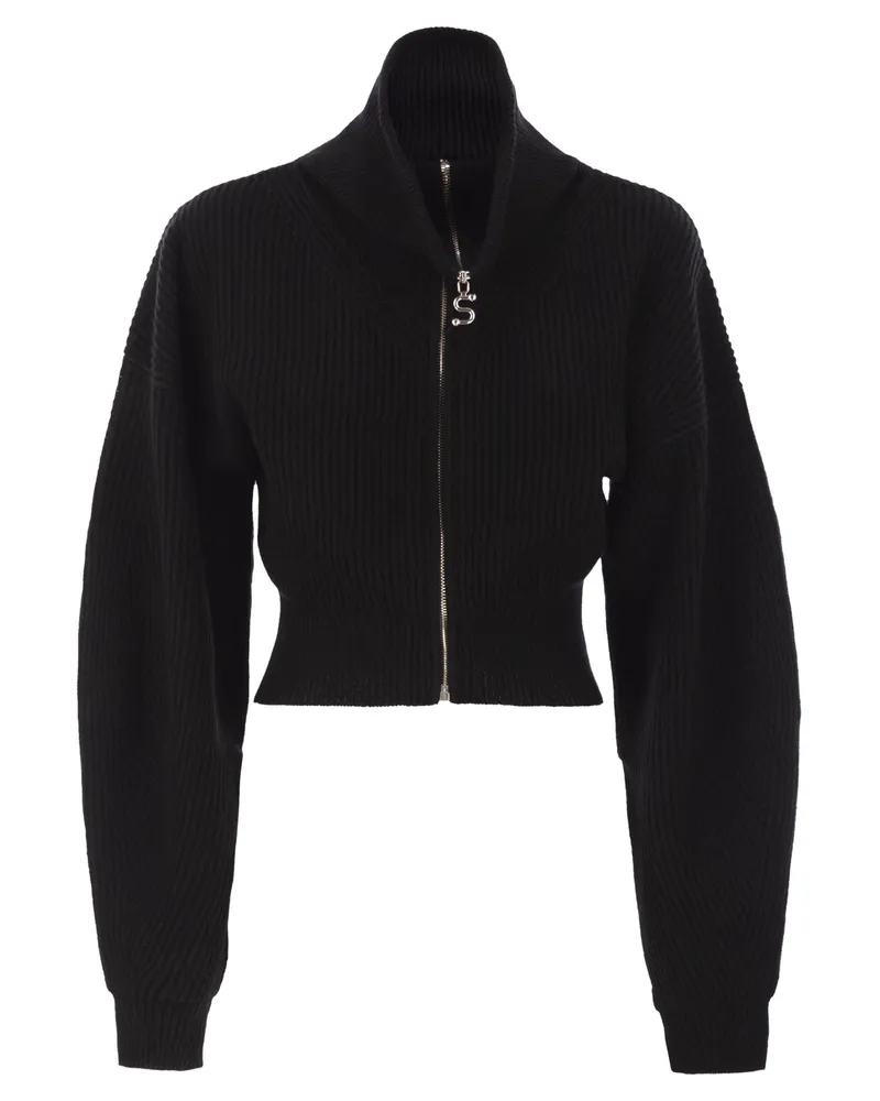 SPORTMAX Calipso Strickjacke aus Wolle und Kaschmir Black