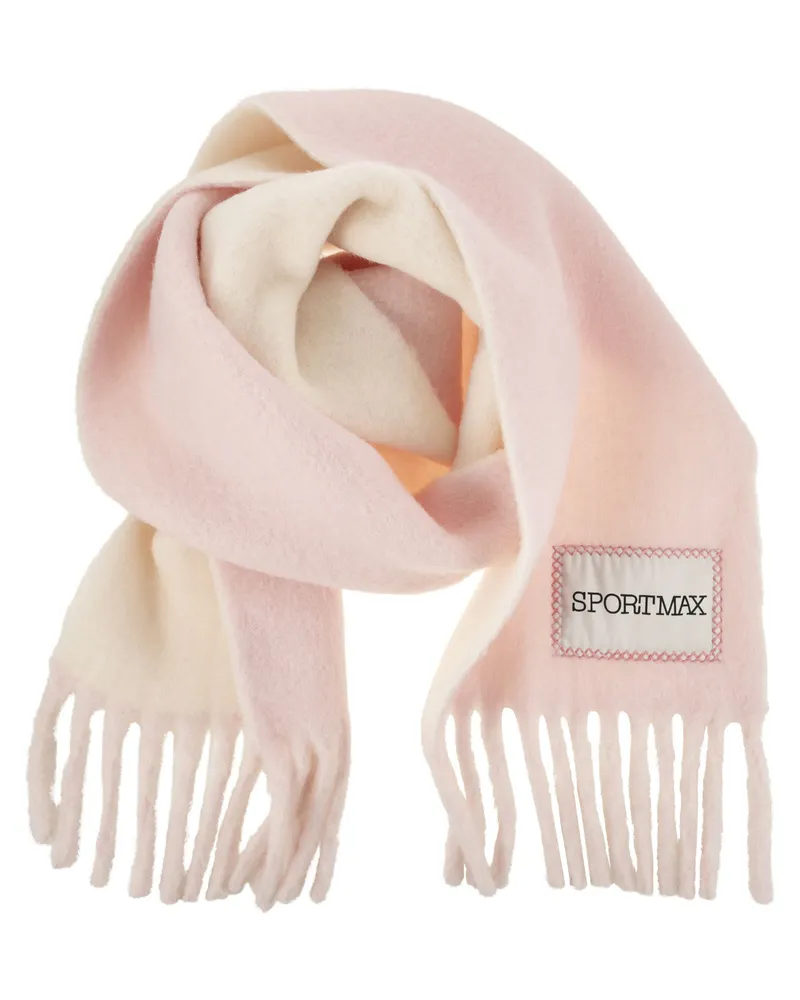 SPORTMAX Tenue Zweifarbiger Schal mit Fransen Pink