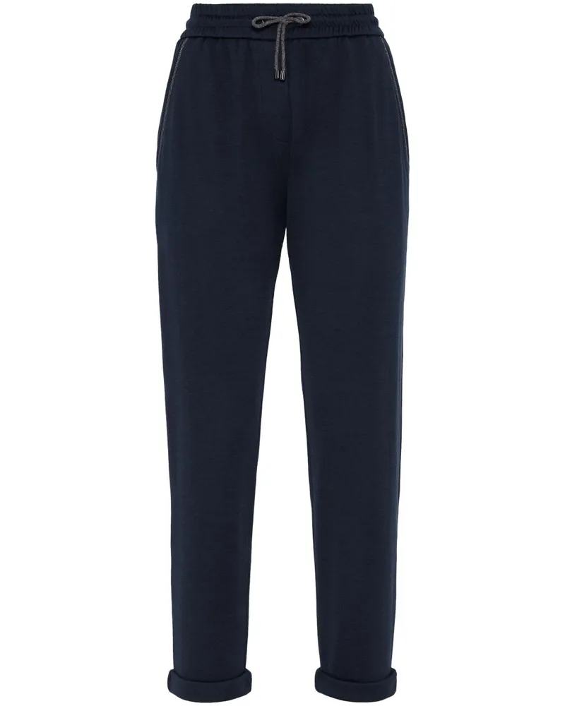 Brunello Cucinelli Baumwolle und Seidenhose Blue