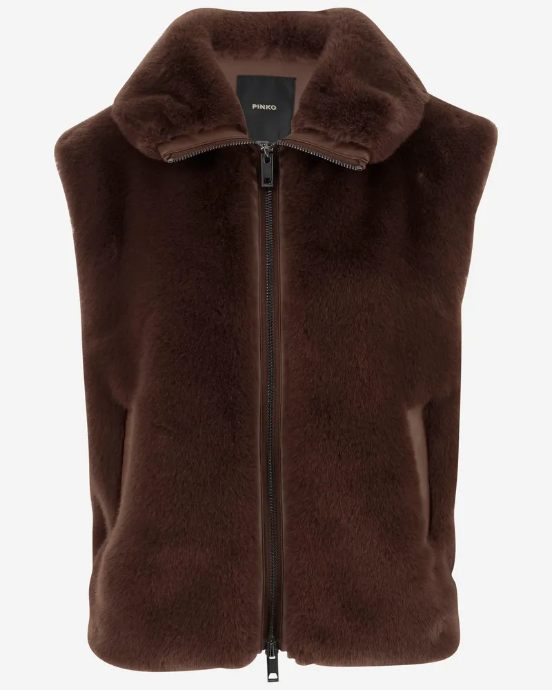 Pinko Deyn Nylon Weste Marrone