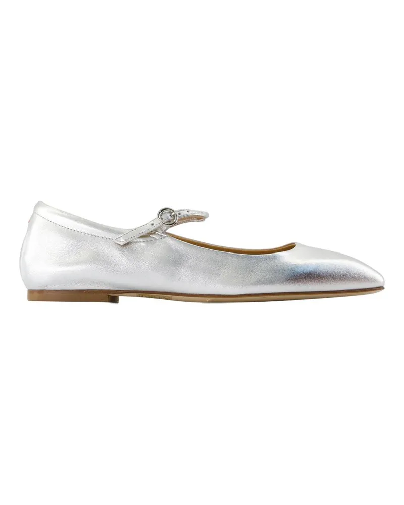 aeyde Uma Ballerinas  Leder Silber Silver