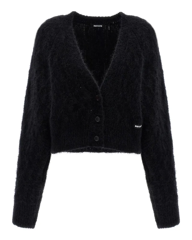 ROTATE Birger Christensen Drehen Sie den Cardigan „Flufy Knit“ von Birger Christensen Black