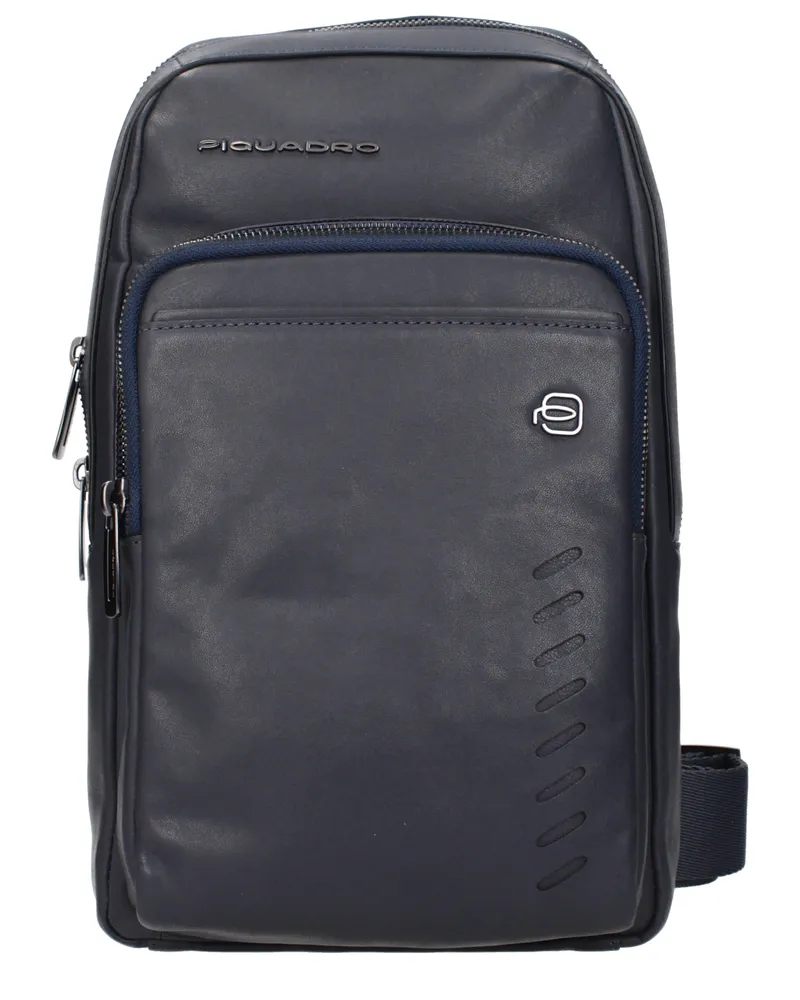Piquadro Herrens Blaue Leder-Umhängetaschen -