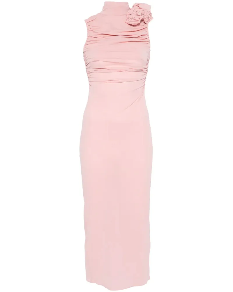 Magda Butrym Midi Kleid mit Rüschen Pink