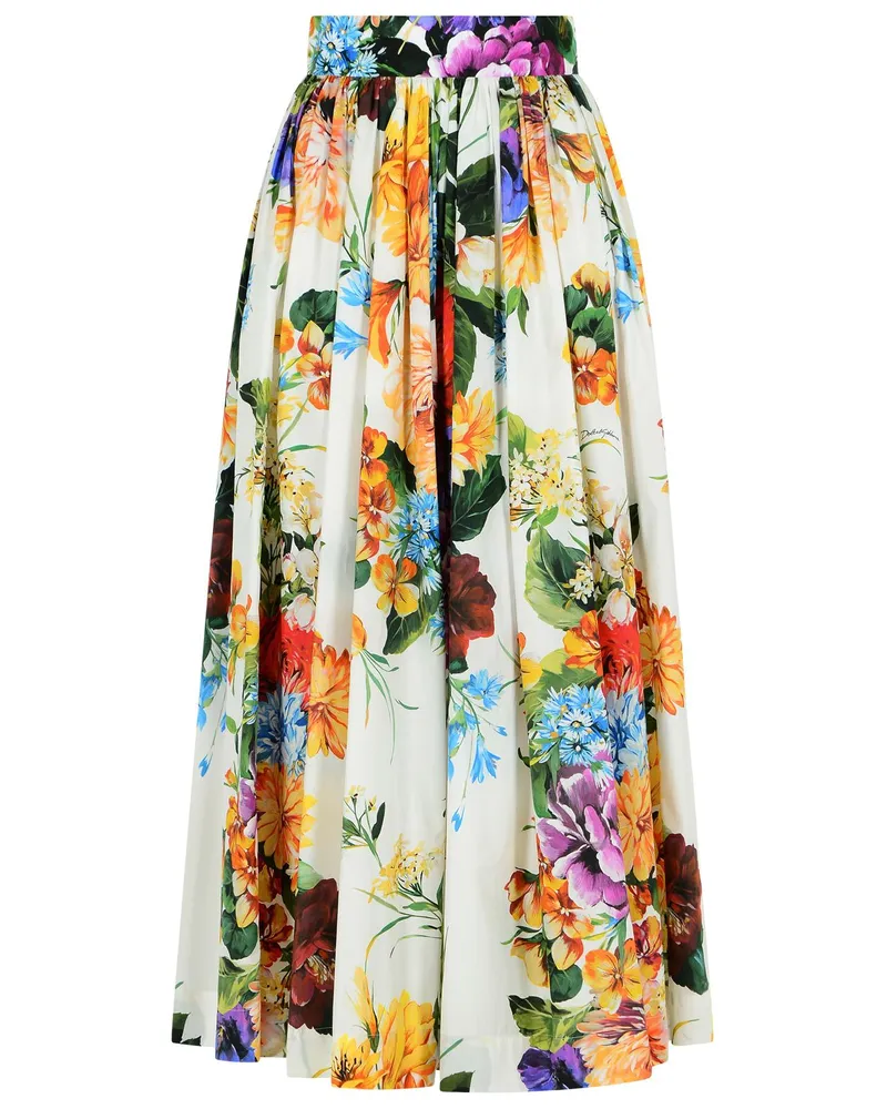 Dolce & Gabbana Fiorata' mehrfarbiger Baumwollrock Multicolor